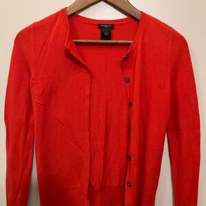 Ann Taylor Scarlet Button-Up Sweater